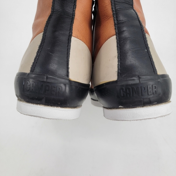 Camper Portol Boot Sneaker Hybrid EU 40 US 9 Tan Black Leather Neutral Shoes - Picture 11 of 16
